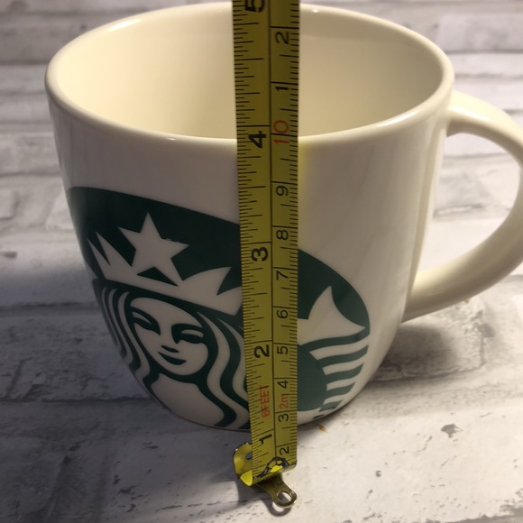 Classic 2017 white ceramic Starbucks coffee mug green siren mermaid logo 14 oz - Picture 5 of 6